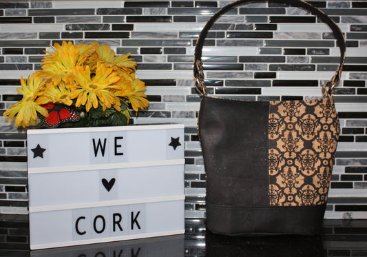 Mini Bonnie Bucket Cork leather