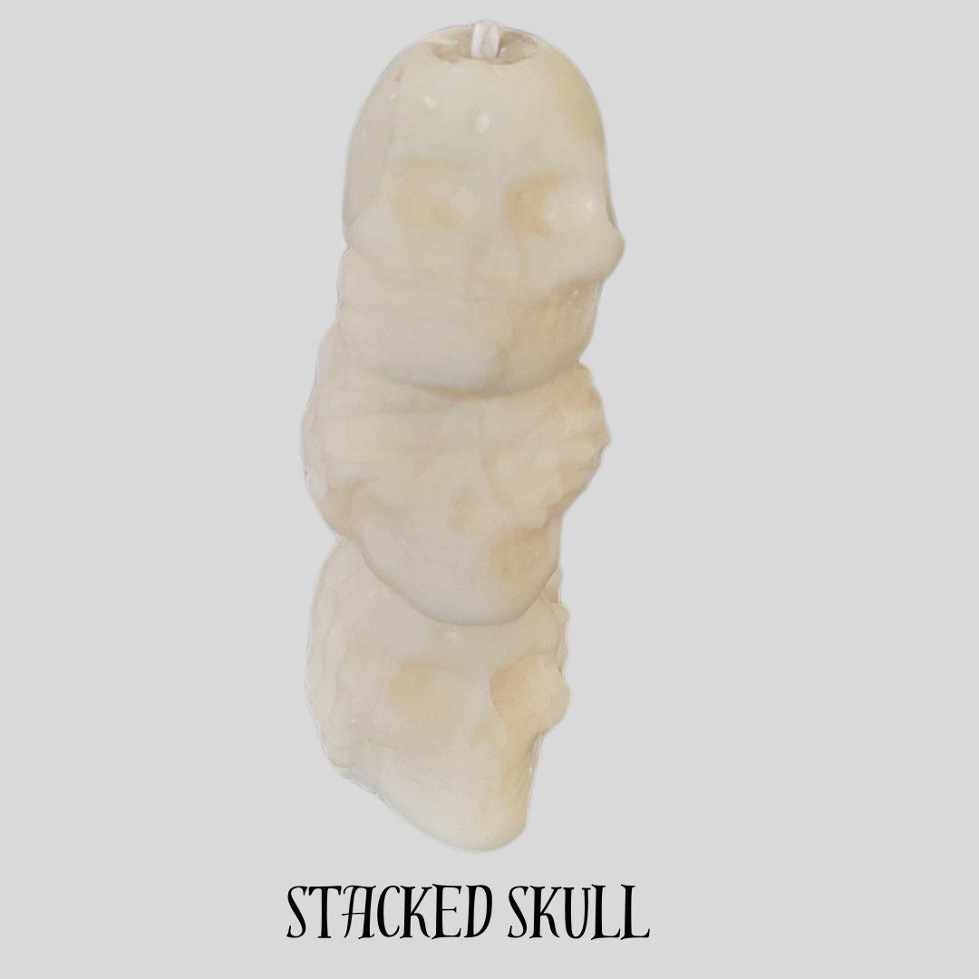Stacked Skull Candle